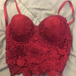 Red/maroon bustier top